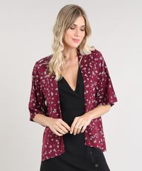 Kimono-Feminino-Estampado-Floral-Manga-Curta-Vinho-9492014-Vinho_1