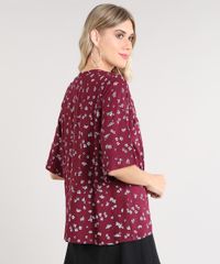 Kimono-Feminino-Estampado-Floral-Manga-Curta-Vinho-9492014-Vinho_2