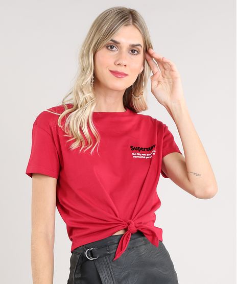 Blusa-Feminina--Superstar--com-No-Manga-Curta-Decote-Redondo-Vermelha-9493370-Vermelho_1