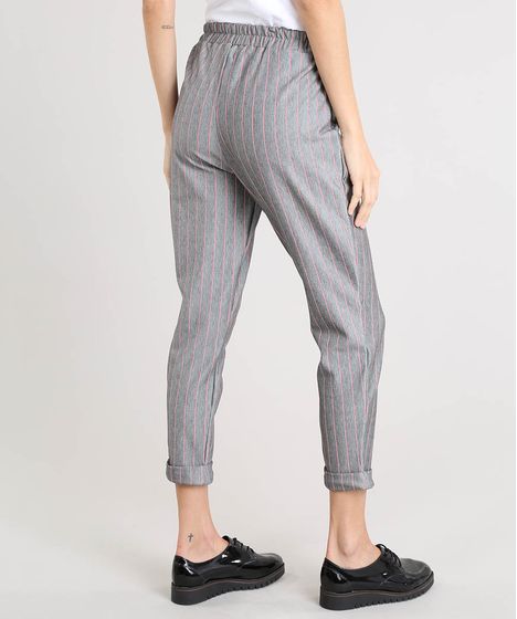 calça jogger feminina listrada