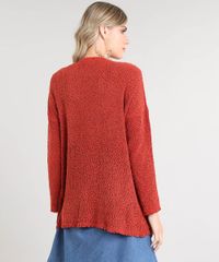 Capa-Feminina-em-Trico-Texturizado-com-Bolsos-Laranja-Escuro-9345841-Laranja_Escuro_2
