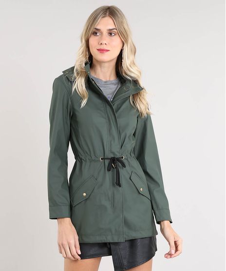 Parka-Feminina-Emborrachada-com-Capuz-e-Bolsos-Verde-Militar-9360958-Verde_Militar_1