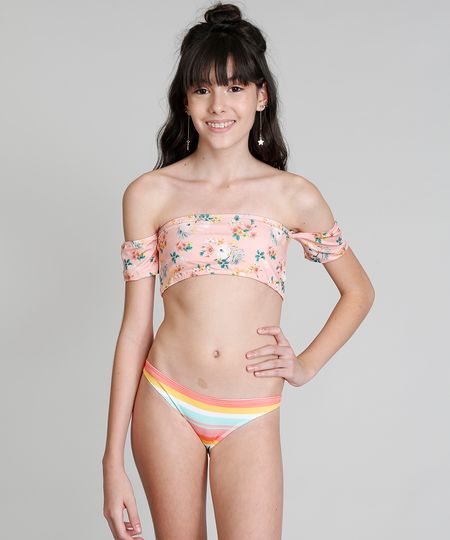 Biquini-Infantil-Tomara-que-Caia-Ombro-a-Ombro-Love-Dress-Estampado-com-Protecao-UV50--Coral-9280899-Coral_1