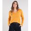 Sueter-Feminino-Amplo-em-Trico-Decote-V-Mostarda-9360888-Mostarda_1