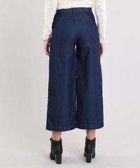 Calca-Jeans-Pantacourt-Feminina-com-Bolsos-e-Faixa-para-Amarrar-Azul-Escuro-9539075-Azul_Escuro_2