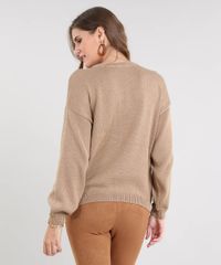 Sueter-Feminino-em-Trico-com-Franjas-Kaki-9426969-Kaki_2