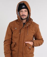 Casaco-Masculino-Acolchoado-com-Capuz-e-Bolsos-Gola-Alta-Caramelo-8880178-Caramelo_4