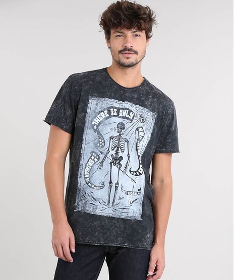 Camiseta-Masculina-Esqueleto-Manga-Curta-Gola-Careca-Preta-9468148-Preto_1