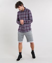 Bermuda-Masculina-em-Moletom-com-Bolsos-Cinza-Mescla-Escuro-8886539-Cinza_Mescla_Escuro_3
