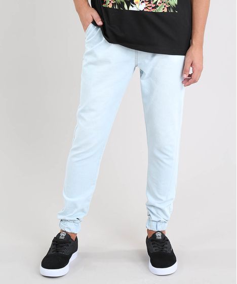 calça jeans azul clara masculina