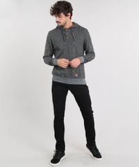 Blusao-Masculino-em-Moletom-Mescla-com-Capuz-e-Bolso-Preto-9349339-Preto_3