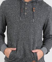 Blusao-Masculino-em-Moletom-Mescla-com-Capuz-e-Bolso-Preto-9349339-Preto_4