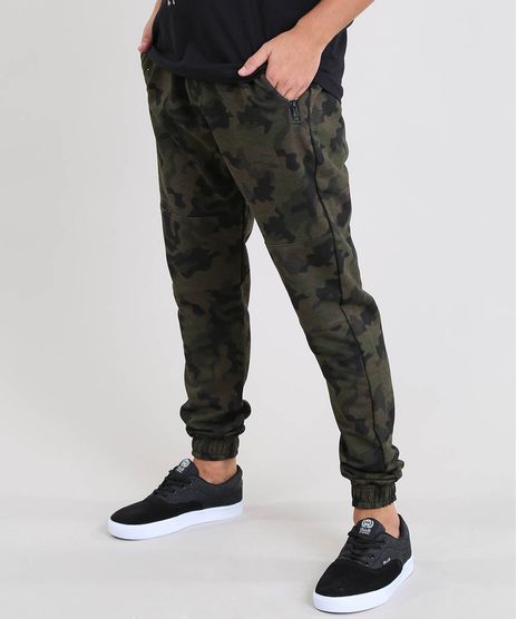Calca-Masculina-Jogger-Estampada-Camuflada-em-Moletom-Verde-Militar-9542713-Verde_Militar_1