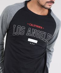 Camiseta-Masculina--Los-Angeles--Raglan-Manga-Longa-Gola-Careca-Preta-9462916-Preto_4