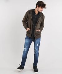 Blusao-Masculino-Basico-em-Moletom-com-Capuz-Verde-Militar-8463518-Verde_Militar_3
