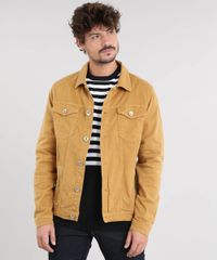Jaqueta-de-Sarja-Masculina-com-Bolsos-Mostarda-9525534-Mostarda_1