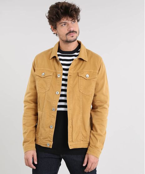 Jaqueta-de-Sarja-Masculina-com-Bolsos-Mostarda-9525534-Mostarda_1