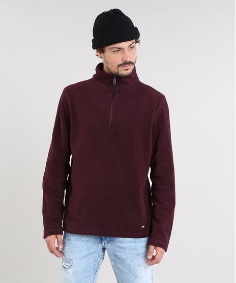 Blusao-Masculino-Basico-em-Fleece-com-Ziper-Vinho-9335089-Vinho_1