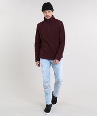 Blusao-Masculino-Basico-em-Fleece-com-Ziper-Vinho-9335089-Vinho_3