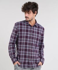 Camisa-Masculina-Estampada-Xadrez-em-Flanela-Manga-Longa-Azul-Marinho-9383366-Azul_Marinho_1