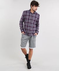 Camisa-Masculina-Estampada-Xadrez-em-Flanela-Manga-Longa-Azul-Marinho-9383366-Azul_Marinho_3
