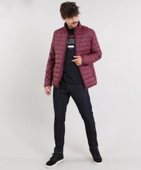 Jaqueta-Masculina-Puffer-Basica-com-Bolsos-Vinho-9343870-Vinho_3