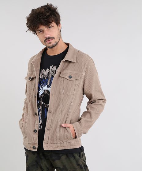 Jaqueta-Masculina-Trucker-Canelada-com-Bolsos-Kaki-9467326-Kaki_1