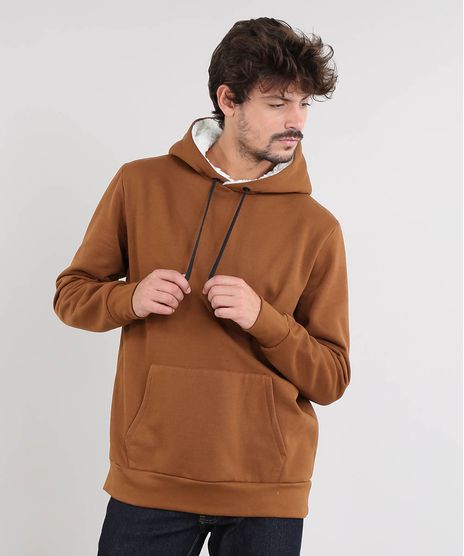 Blusao-Masculino-em-Moletom-Capuz-com-Pelo-e-Bolso-Caramelo-9484535-Caramelo_1