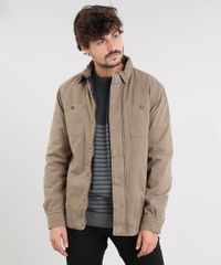 Jaqueta-de-Sarja-Masculina-Acolchoada-com-Bolsos-Kaki-9381644-Kaki_1