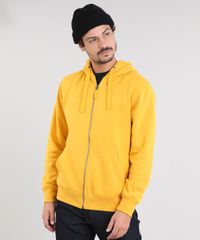Blusao-Masculino-Basico-em-Moletom-com-Capuz-Mostarda-8463518-Mostarda_1
