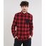 Camisa-Masculina-Estampada-Xadrez-com-Bolso-Manga-Longa-Vermelha-9367456-Vermelho_1