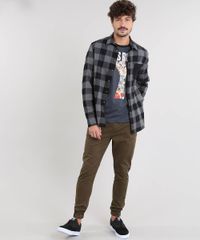 Camisa-Masculina-Estampada-Xadrez-com-Bolso-Manga-Longa-Chumbo-9367456-Chumbo_3