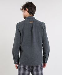 Camisa-Masculina-com-Bolsos-Manga-Longa-Cinza-Mescla-Escuro-9383367-Cinza_Mescla_Escuro_2