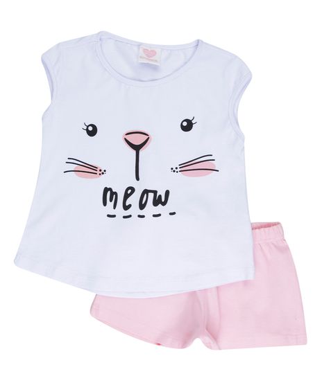 Conjunto-de-Blusa-Branca---Short-Rosa-Claro-8506448-Rosa_Claro_1