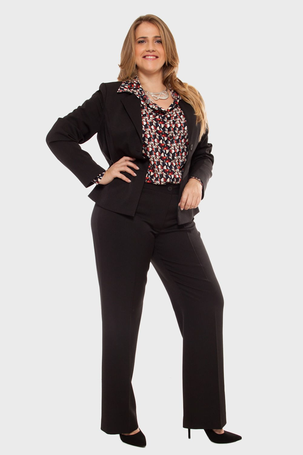 roupa social preta feminina