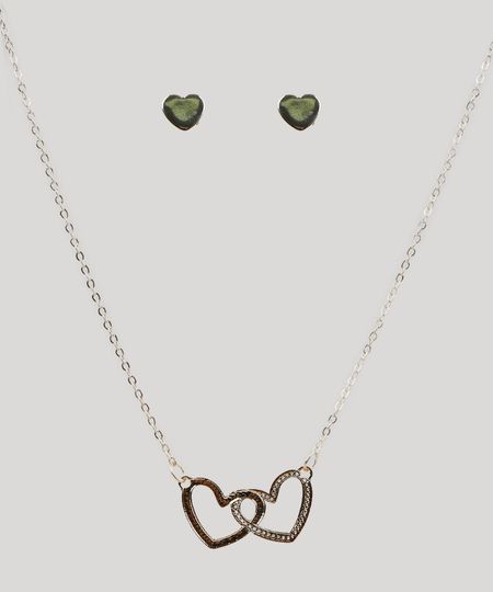 Kit-de-Colar-com-Pingente---Brinco-Feminino-de-Coracao-Dourado-9120479-Dourado_1