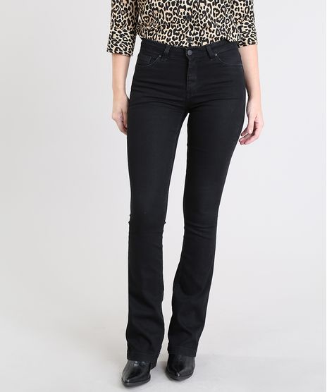Calca-Jeans-Feminina-Boot-Cut-Preta-9555345-Preto_1