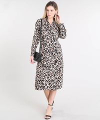 Vestido-Feminino-Midi-Estampado-Animal-Print-com-Botoes-Manga-Longa--Bege-Claro-9426272-Bege_Claro_3