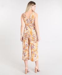 Macacao-Feminino-Pantacourt-Estampado-de-Folhagens-com-Cinto-Laranja-9505569-Laranja_2