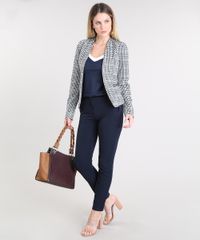 Blazer-Feminino-Estampado-Xadrez-com-Ziper-Preto-9382144-Preto_3
