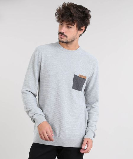 Sueter-Masculino-em-Trico-com-Bolso--Cinza-Claro-9323656-Cinza_Claro_1 Sueter-Masculino-em-Trico-com-Bolso--Cinza-Claro-9323656-Cinza_Claro_1