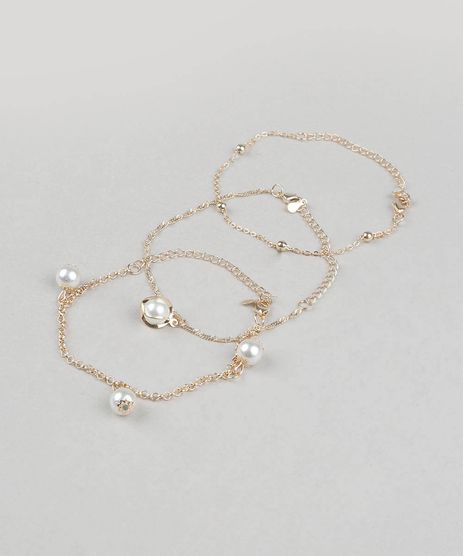 Kit-de-3-Pulseiras-Femininas-com-Perola-Dourado-9438205-Dourado_1