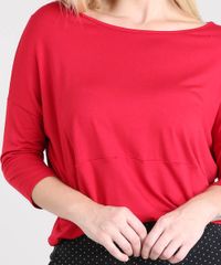 Blusa-Feminina-Ampla-com-Recorte-Manga-3-4-Vermelha-9453147-Vermelho_4