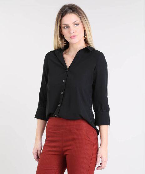 Camisa-Feminina-Basica-Manga-7-8-Preta-9433935-Preto_1