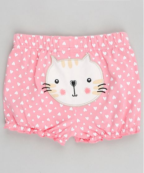 Short-Infantil-Gatinho-Estampado-de-Coracao-Rosa-9188424-Rosa_1