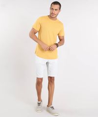 Camiseta-Masculina-Slim-Fit-Texturizada-Manga-Curta-Gola-Careca-Mostarda-9451745-Mostarda_3