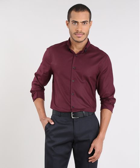 Camisa-Masculina-Comfort-Manga-Longa-Vinho-9475664-Vinho_1