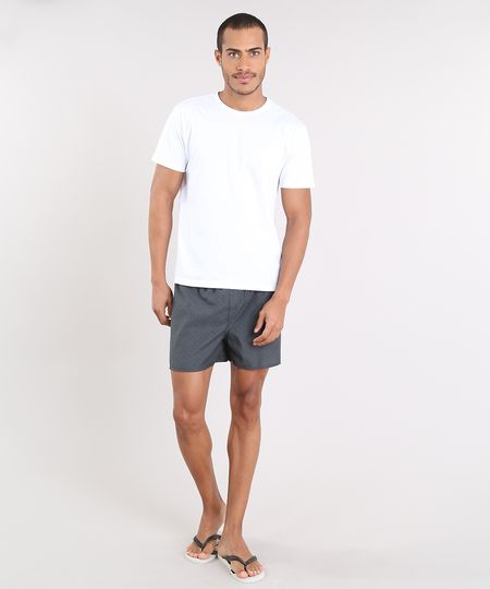 Pijama-Masculino-com-Camiseta-Manga-Curta---Samba-Cancao-Estampada-Mini-Print-Branco-9395531-Branco_1