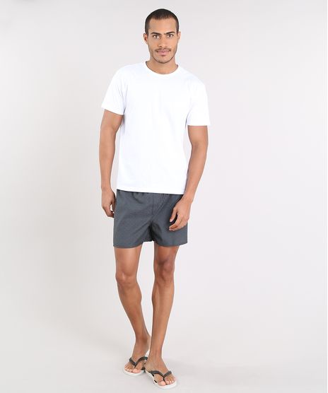 Pijama-Masculino-com-Camiseta-Manga-Curta---Samba-Cancao-Estampada-Mini-Print-Branco-9395531-Branco_1
