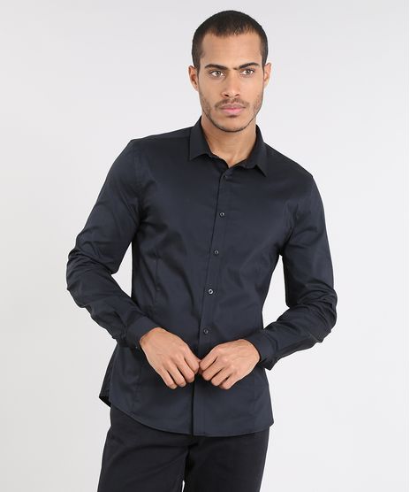 Camisa-Masculina-Super-Slim-Manga-Longa-Preta-9372459-Preto_1